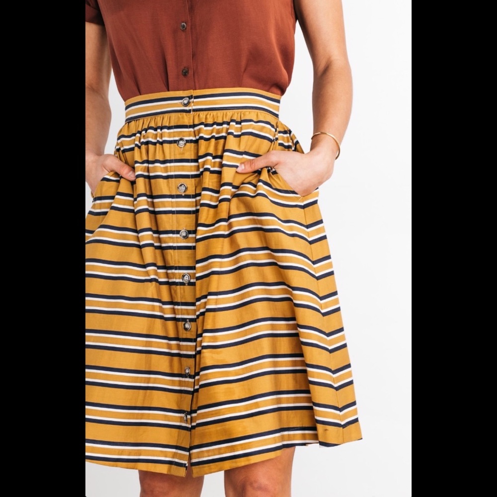 Bridge & Burn Opal A-Line Skirt Gold Stripe
